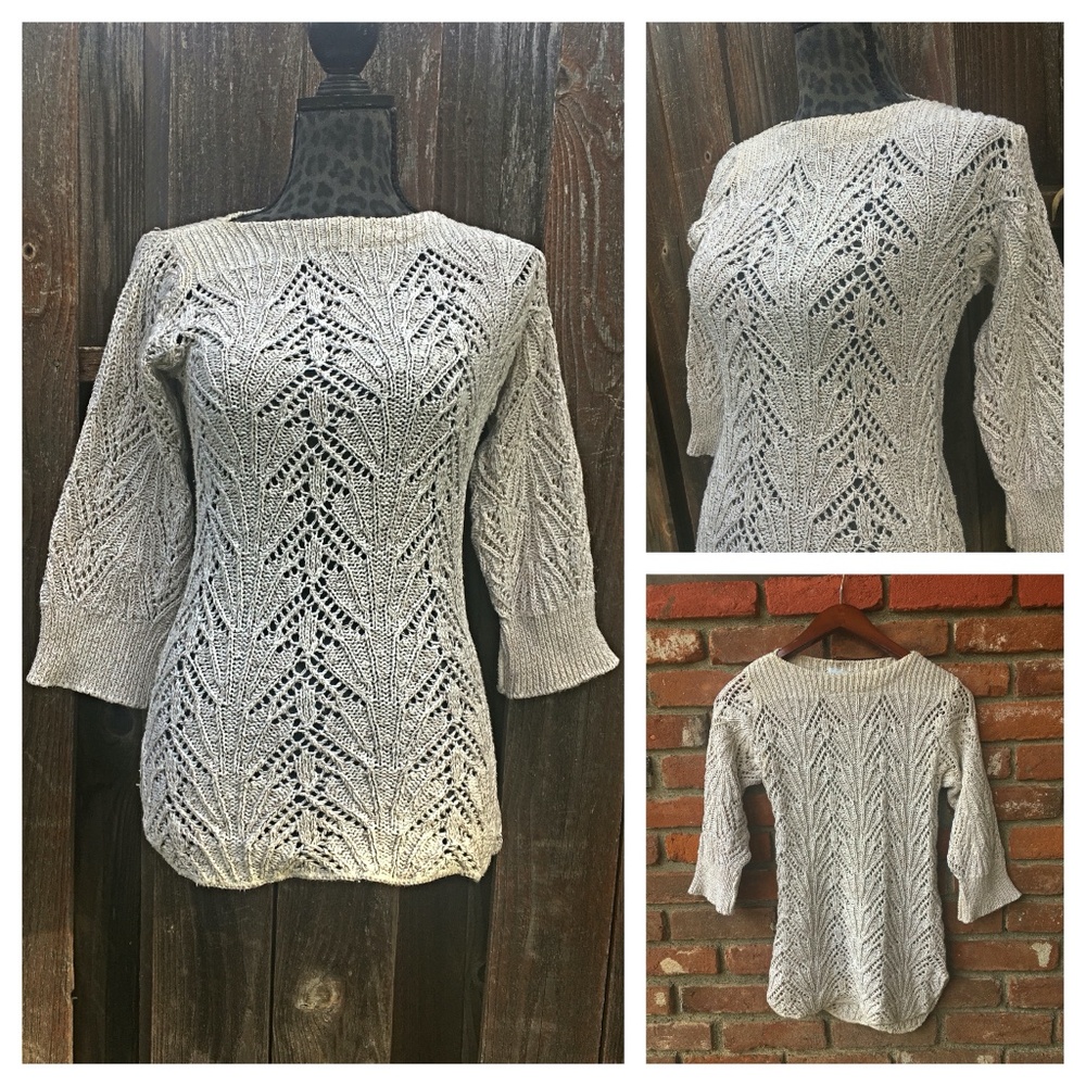 Penrose Vintage Cream White Knit Sweater
